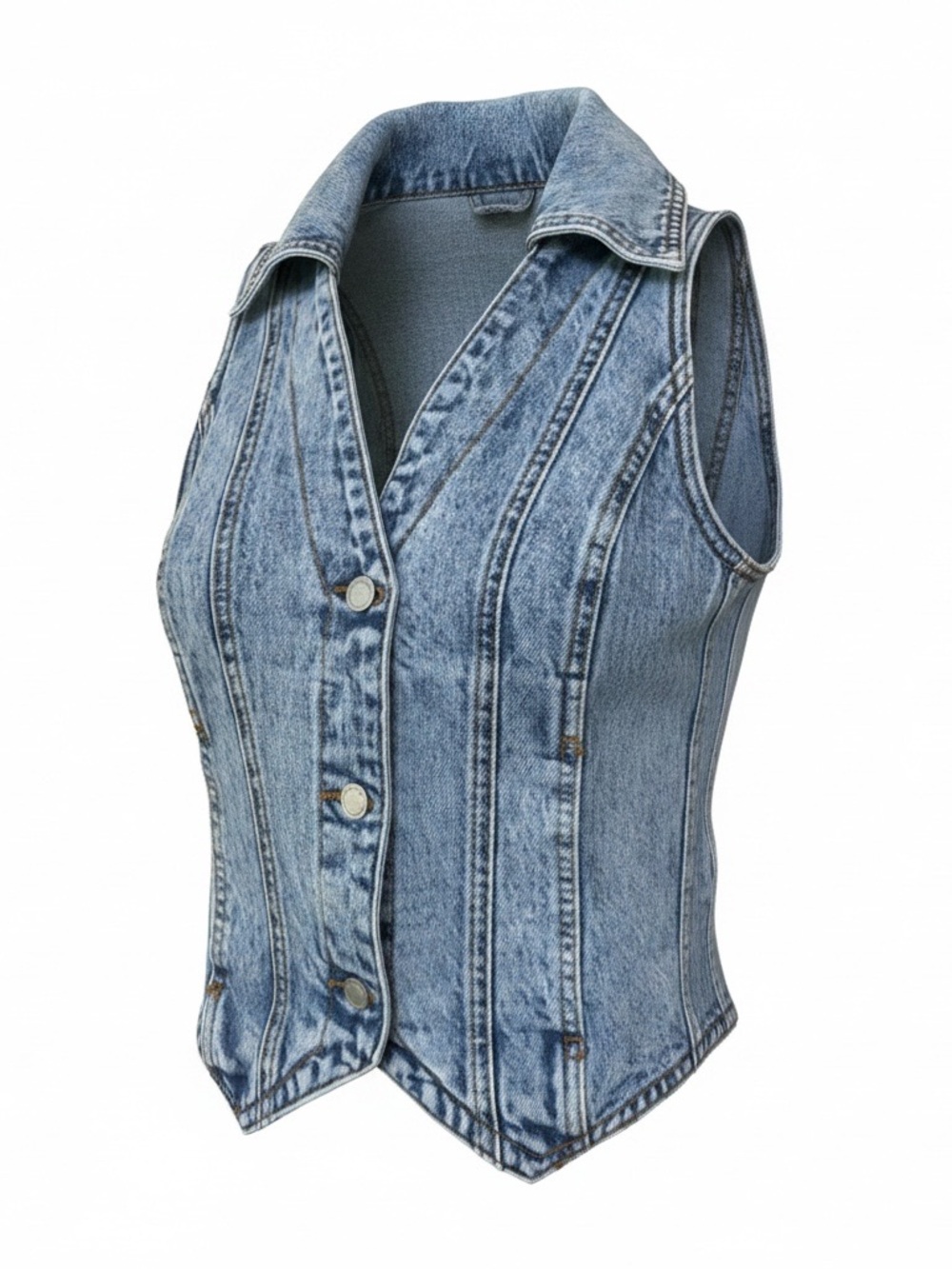 Blank NYC Light Blue Denim Vest